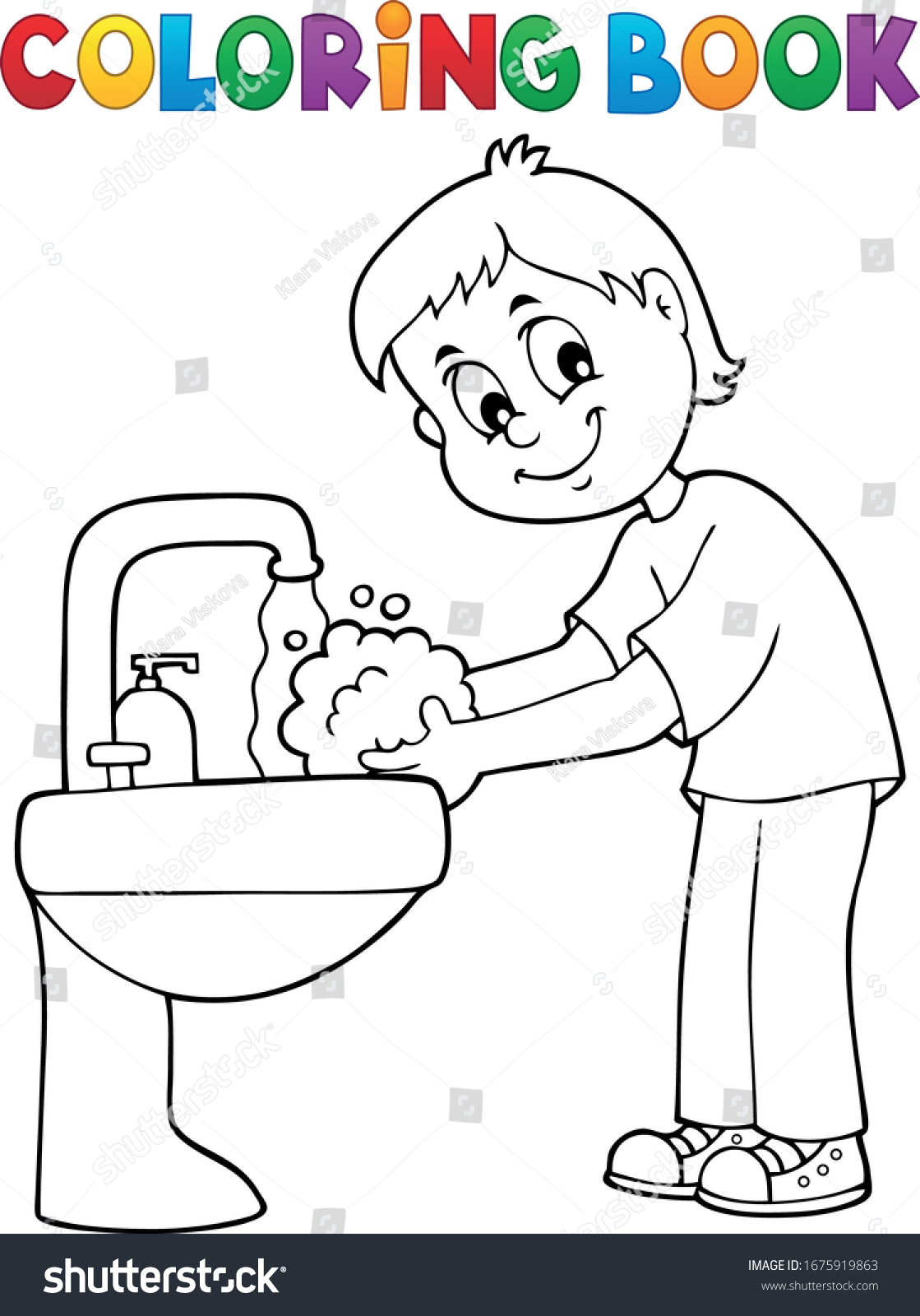 520 Child washing hands outline Images, Stock Photos & Vectors ...