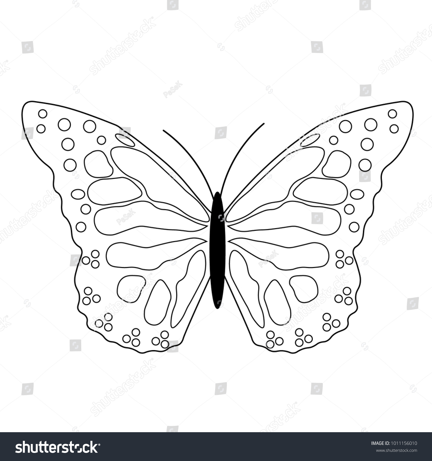 Download Coloring Book Butterfly Stock Vector Royalty Free 1011156010