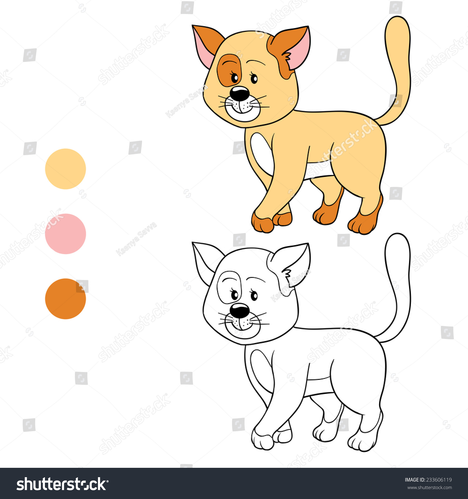 Coloring Book Cat Stock Vector (Royalty Free) 233606119 | Shutterstock