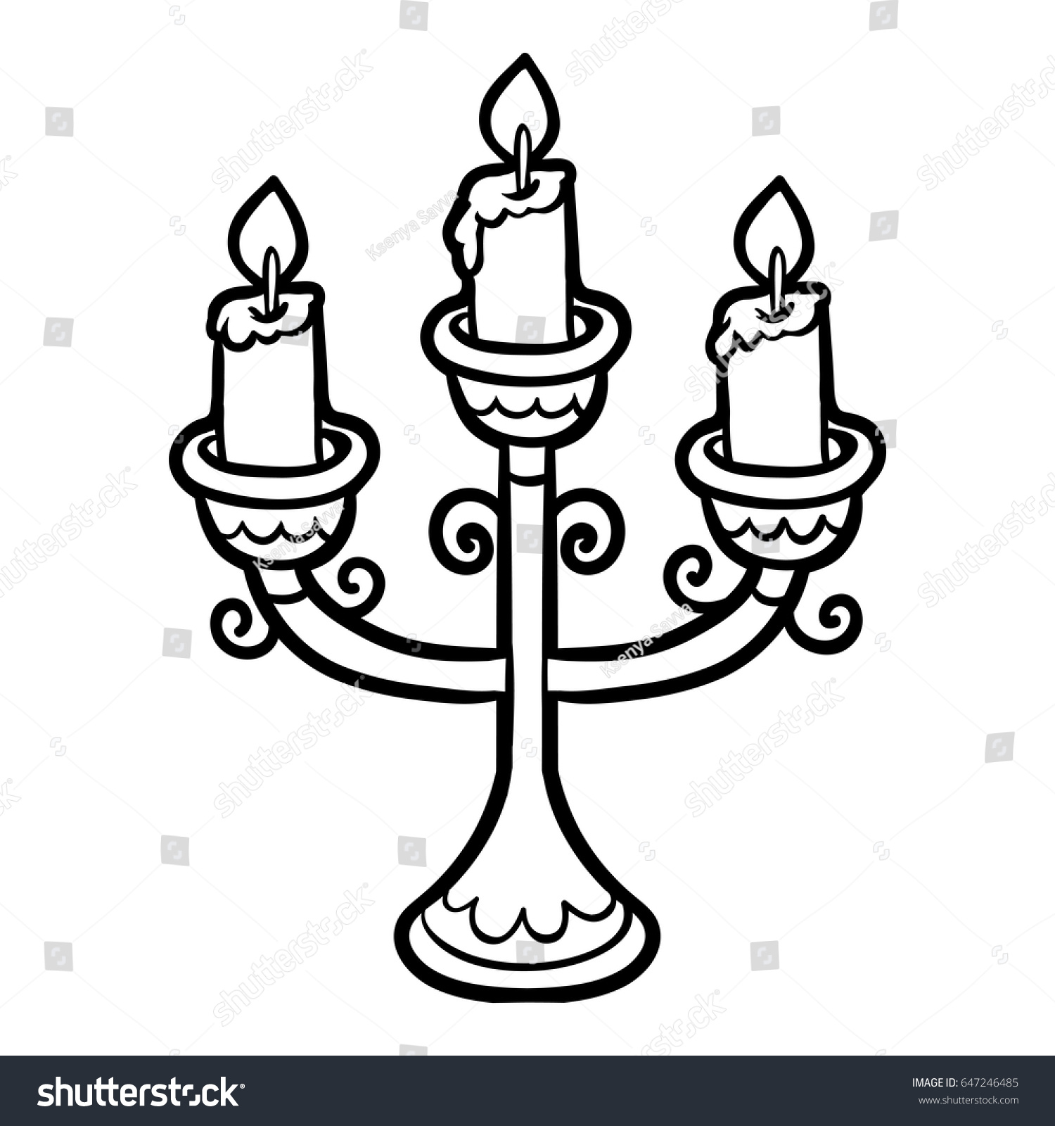 Download Coloring Book Children Cartoon Candlestick Stock Vector Royalty Free 647246485