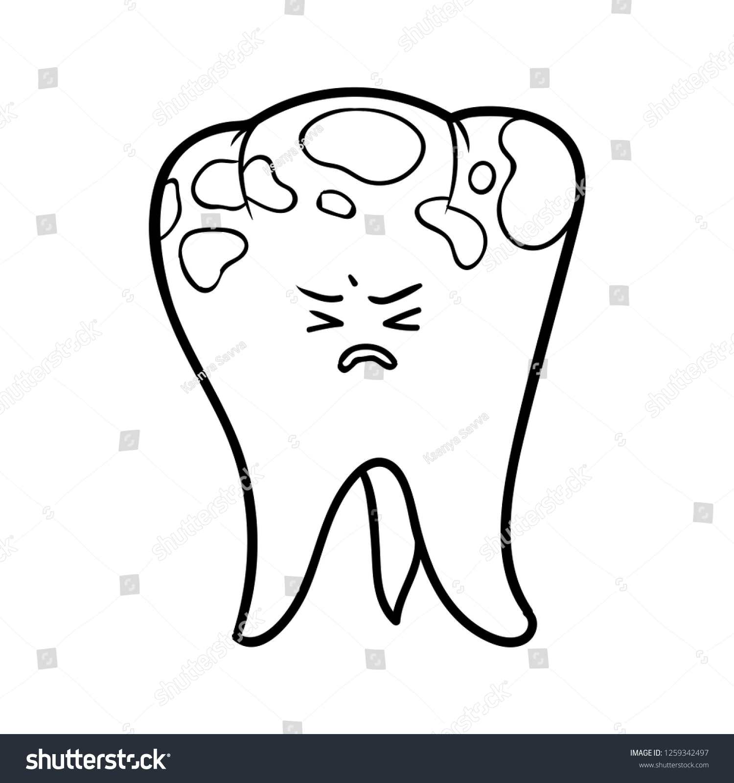 Coloring Book Children Dirty Tooth Stock Vector (Royalty Free ...