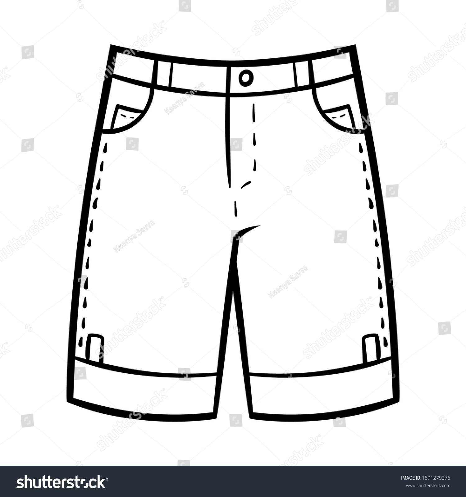 Coloring Book Children Mens Shorts Stock Vector (Royalty Free) 1891279276