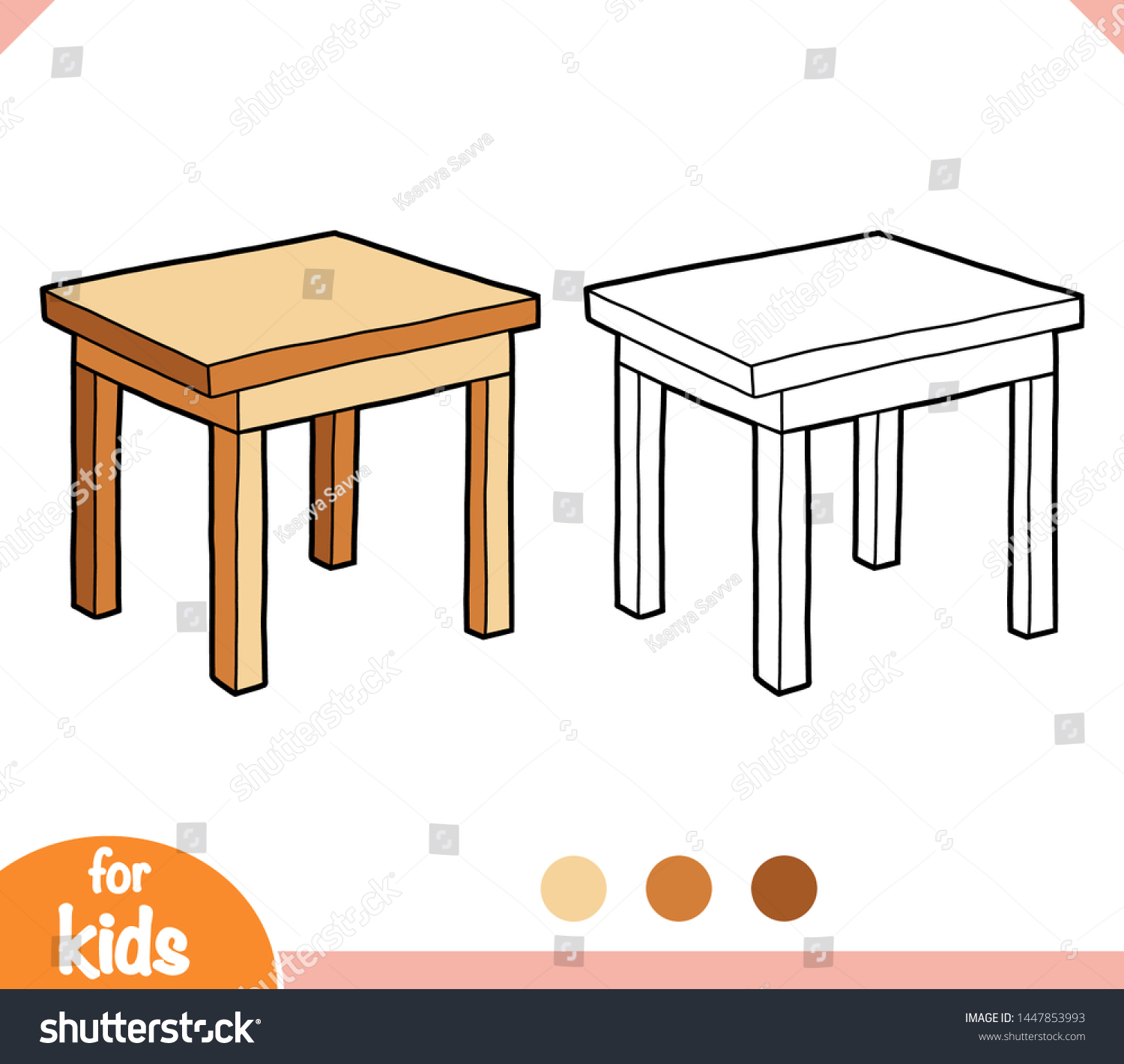 Coloring Book Children Table Stock Vector Royalty Free 1447853993