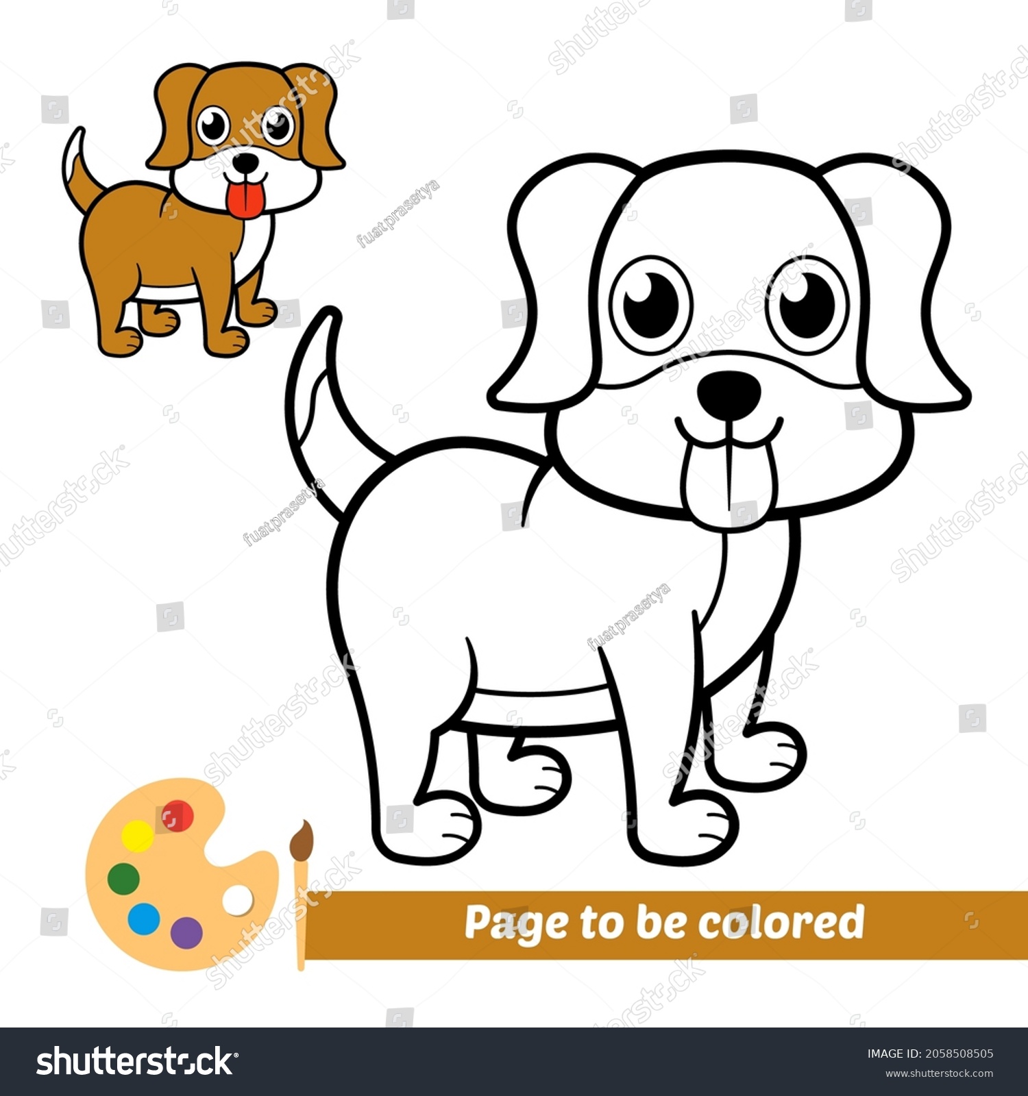 Coloring Book Kids Dog Vector Stock Vector (Royalty Free) 2058508505