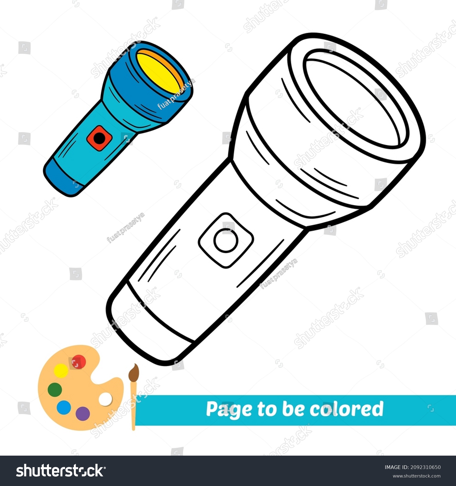 Coloring Book Kids Flashlight Vector Stock Vector (Royalty Free) 2092310650