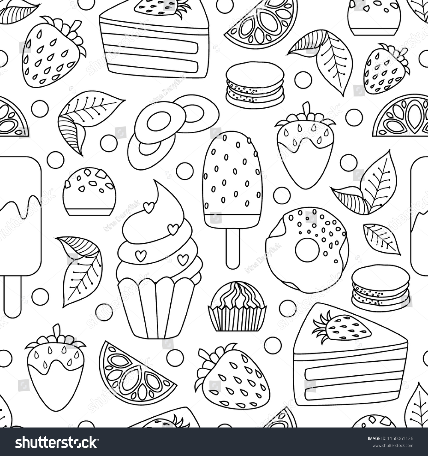 Coloring Book Hand Drawn Outline Artwork Stock Vector (Royalty Free