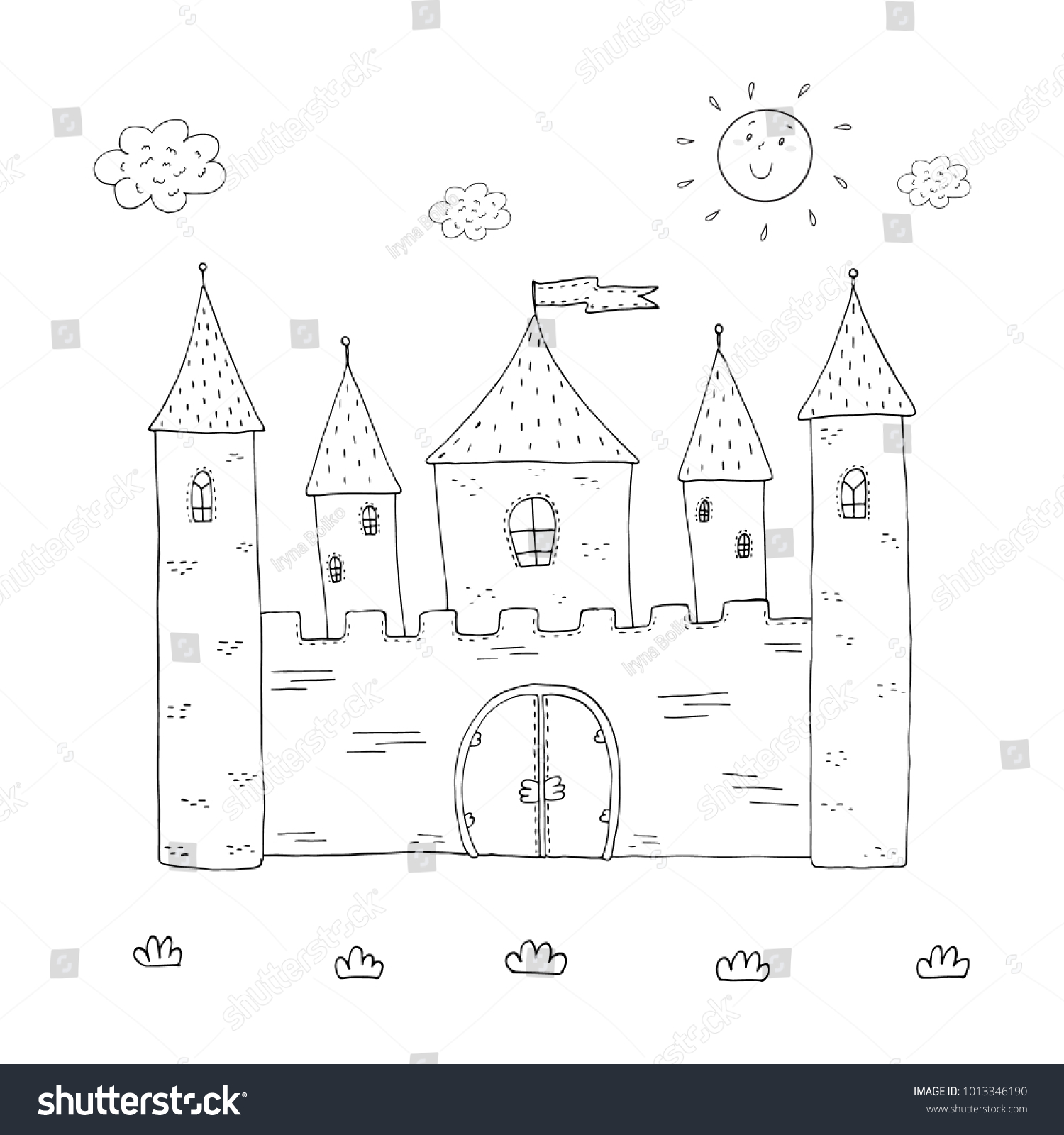 Coloring Book Magic Castle Design Kids Stock Vector (Royalty Free ...