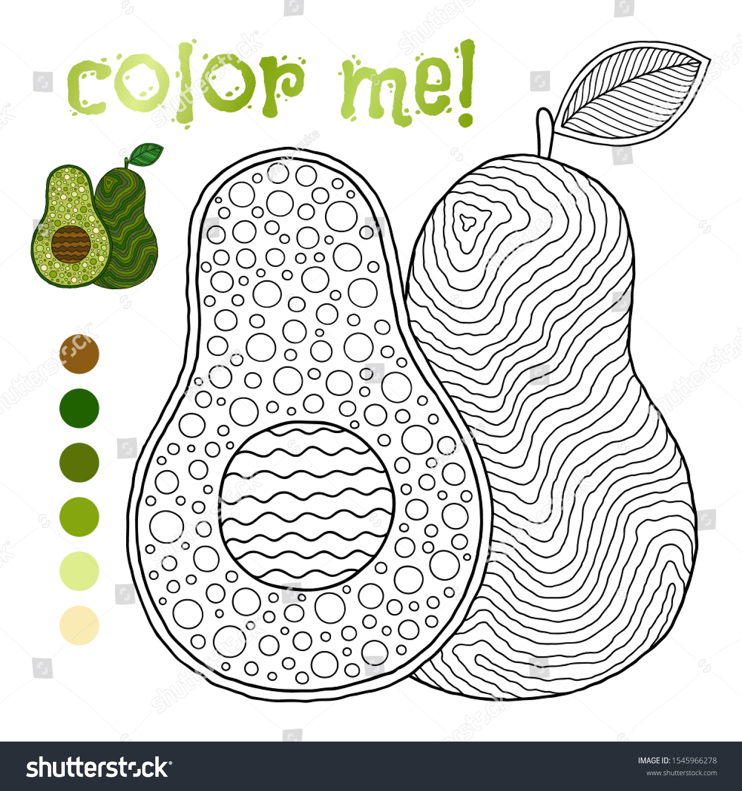 Avocado Coloring Pages For Kids | Coloring Page Blog