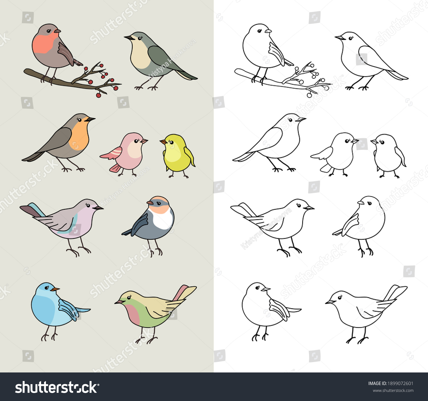 Cartoon bird outline Images, Stock Photos & Vectors | Shutterstock