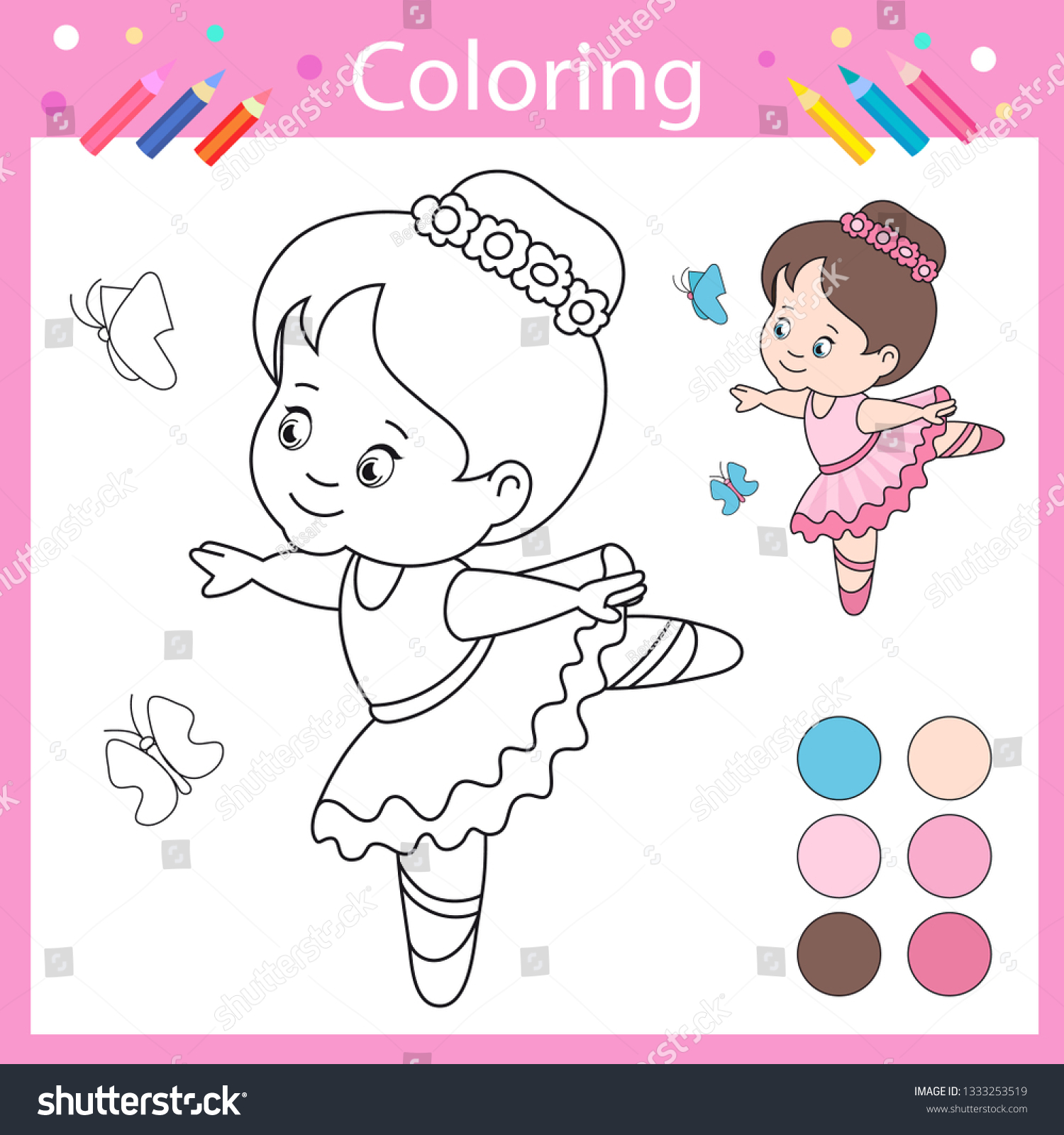 Download Coloring Book Pages Activity Colouring Kids Stock Vector Royalty Free 1333253519