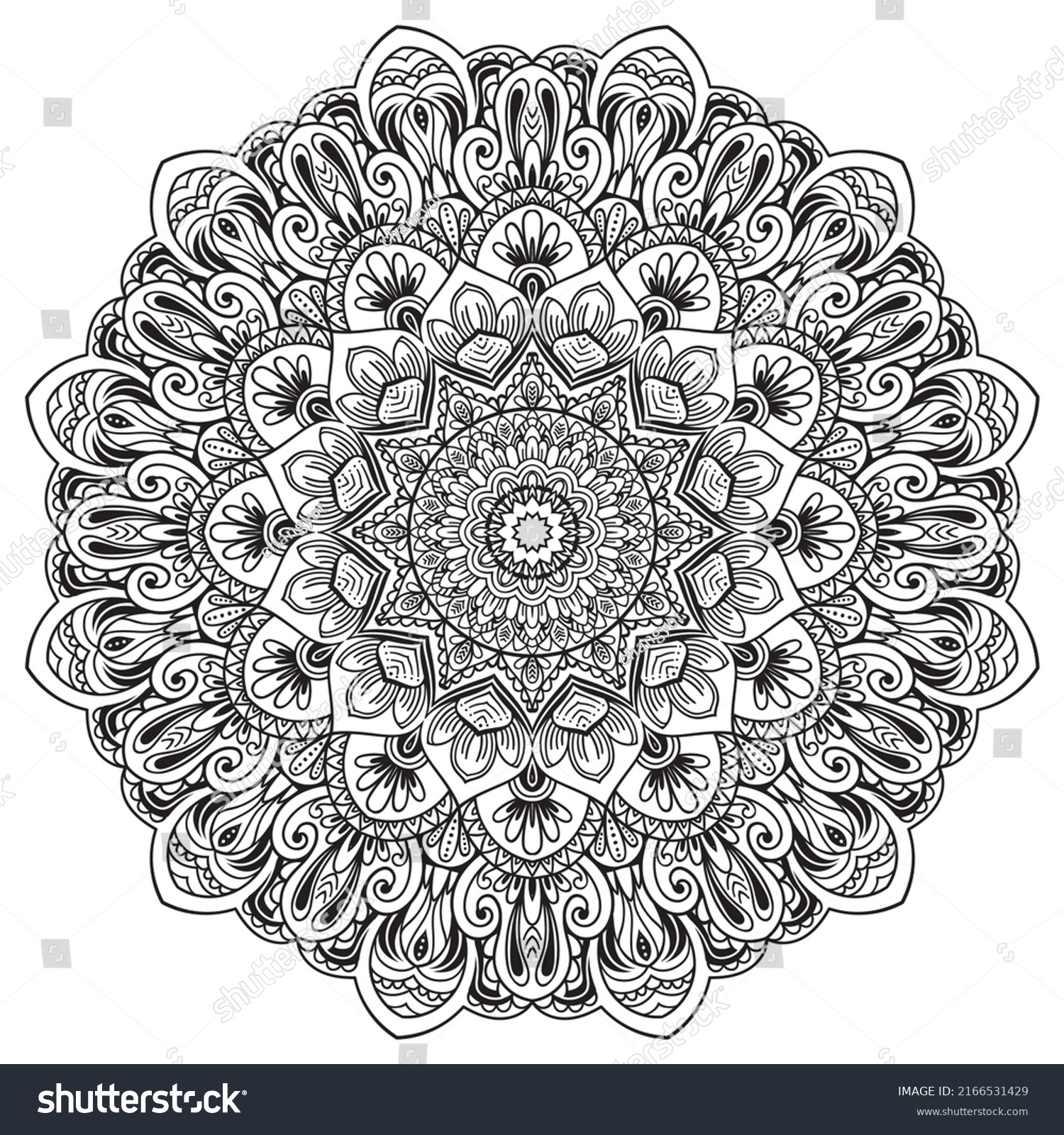 Coloring Book Patterns Mandala Style Henna Stock Vector (Royalty Free ...