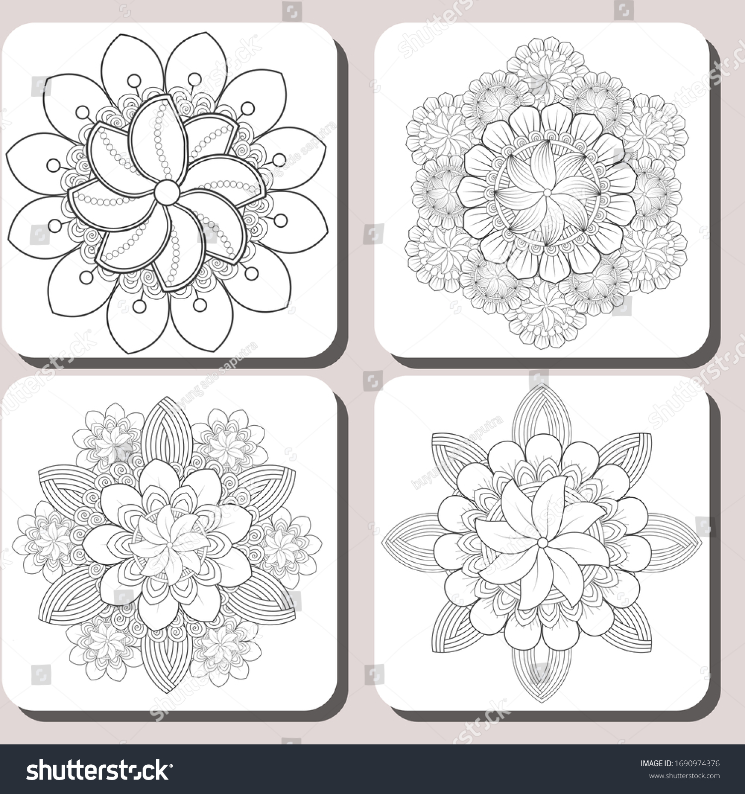 Download Coloring Book Sets Coloring Pages Adult Stock Vector Royalty Free 1690974376