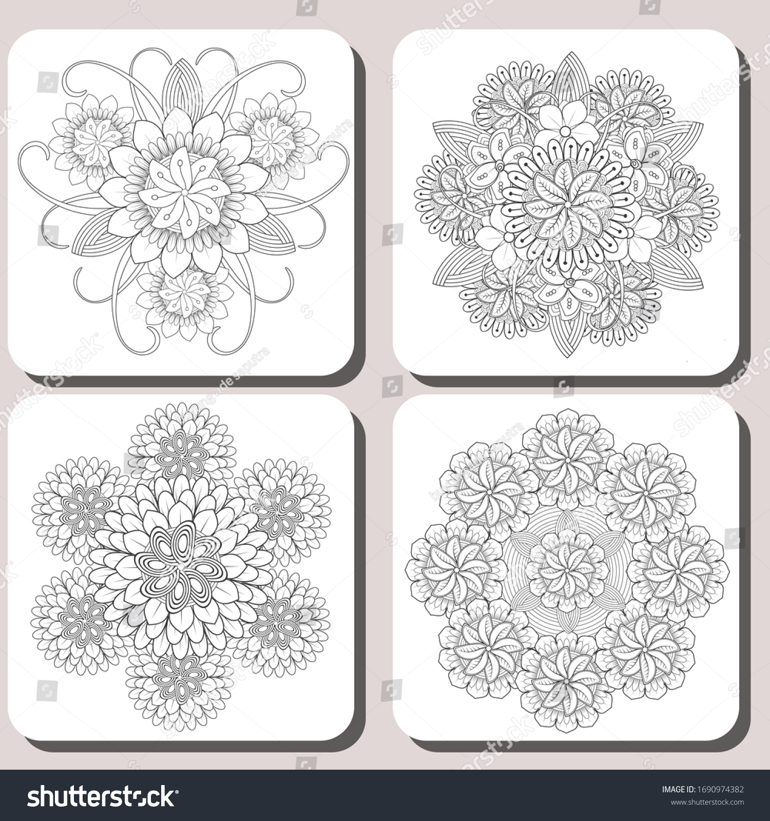 Download Coloring Book Sets Coloring Pages Adult Stock Vector Royalty Free 1690974382