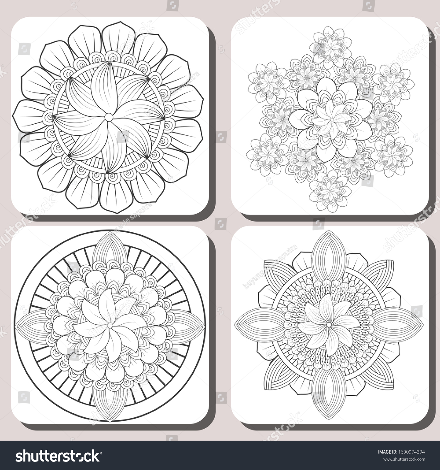 Download Coloring Book Sets Coloring Pages Adult Stock Vector Royalty Free 1690974394