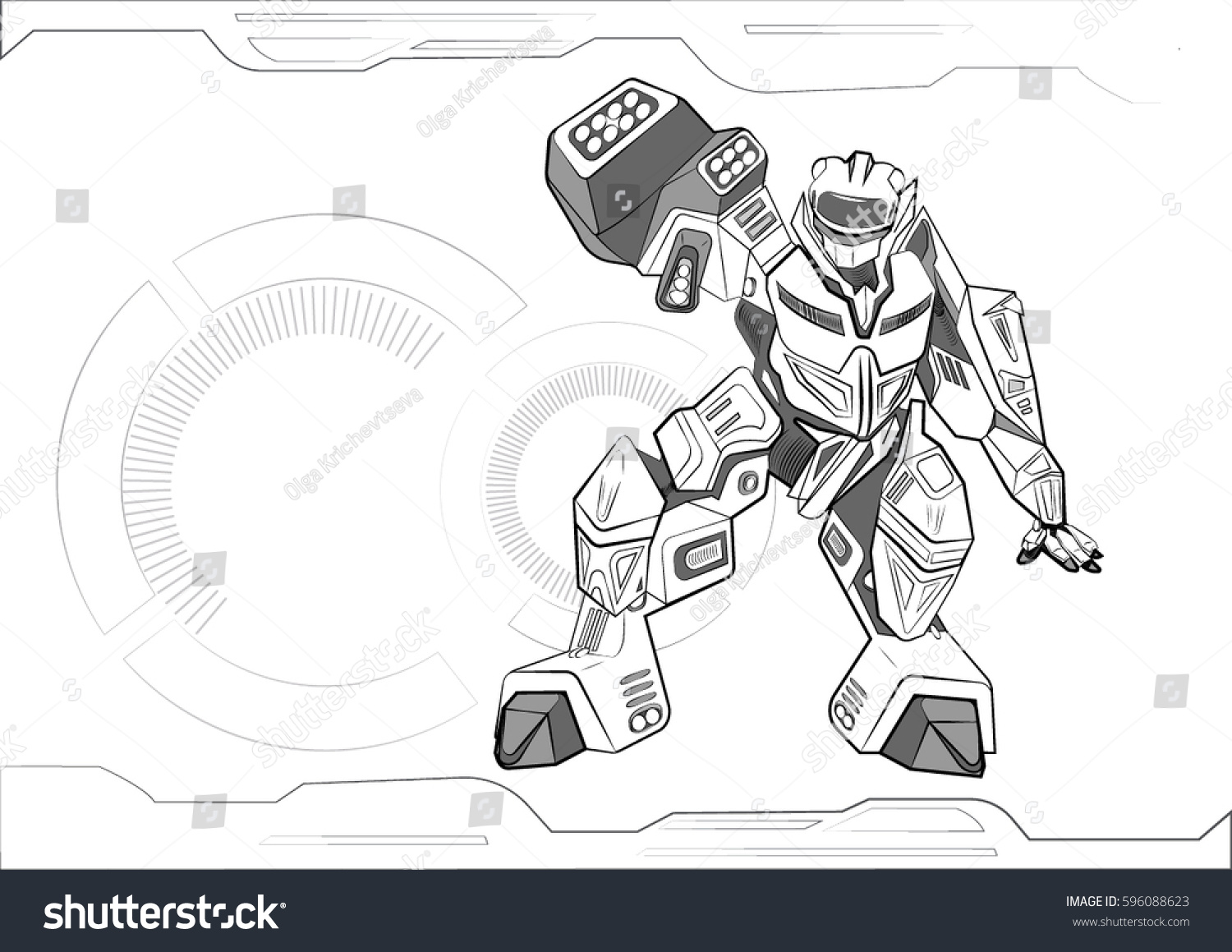 Coloring book with electronic mechanisms contour vector illustration ... Coloring book with electronic mechanisms contour vector illustration ...