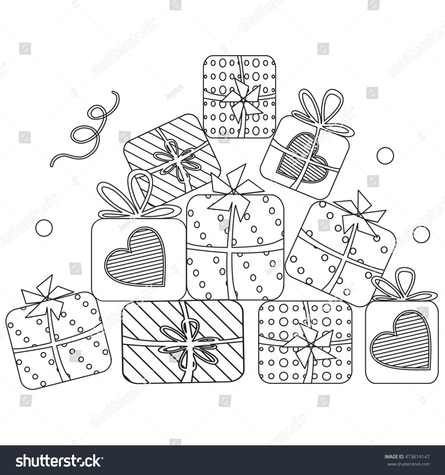 Coloring Book Presents Vector Illustration Stock Vector (Royalty Free ...