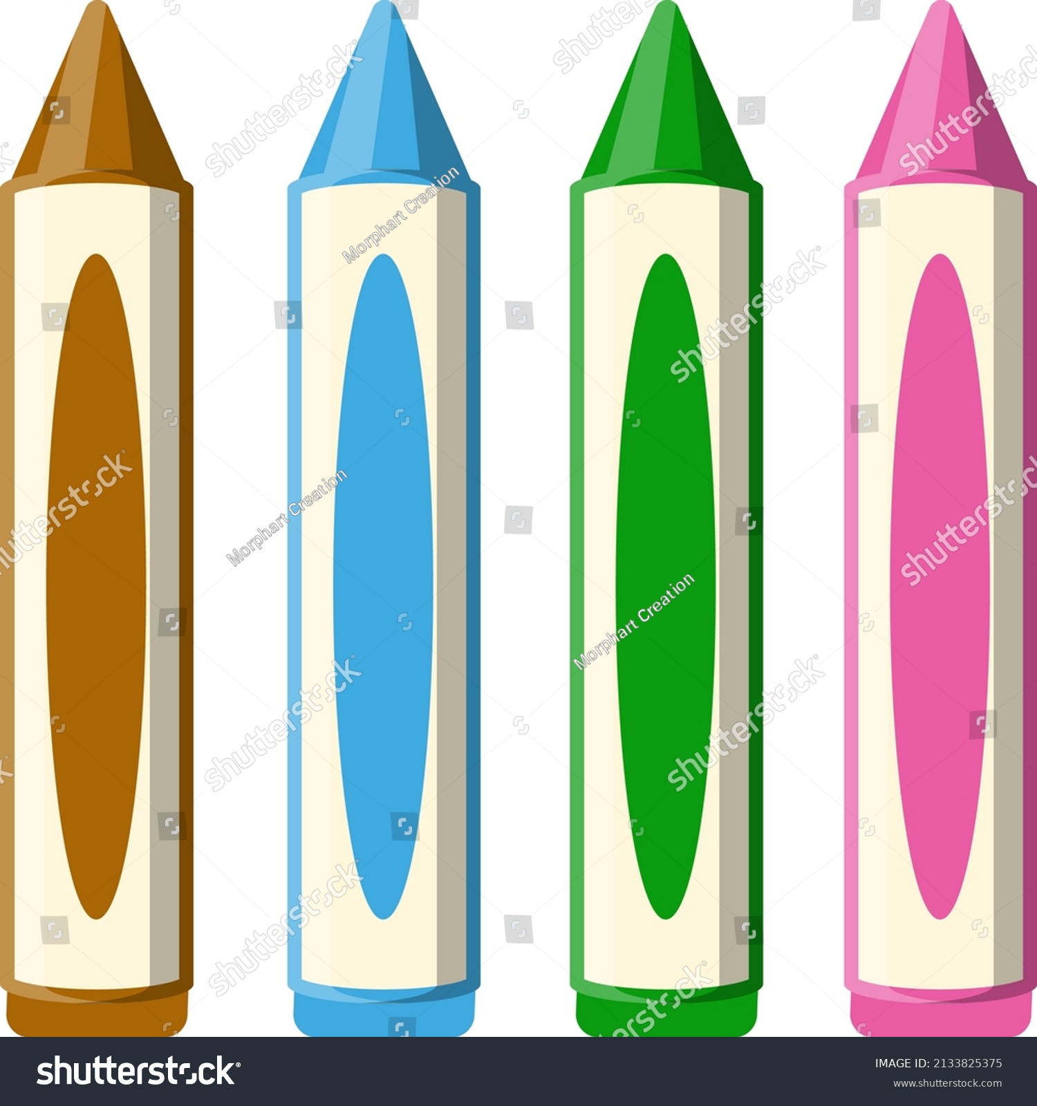 Coloring Crayons Illustration Vector On White Stock Vector (Royalty ...