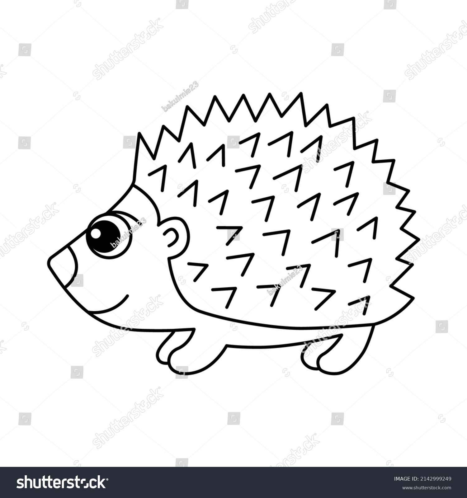 Coloring Cute Porcupine Animal Cartoon Kids Stock Vector (Royalty Free ...