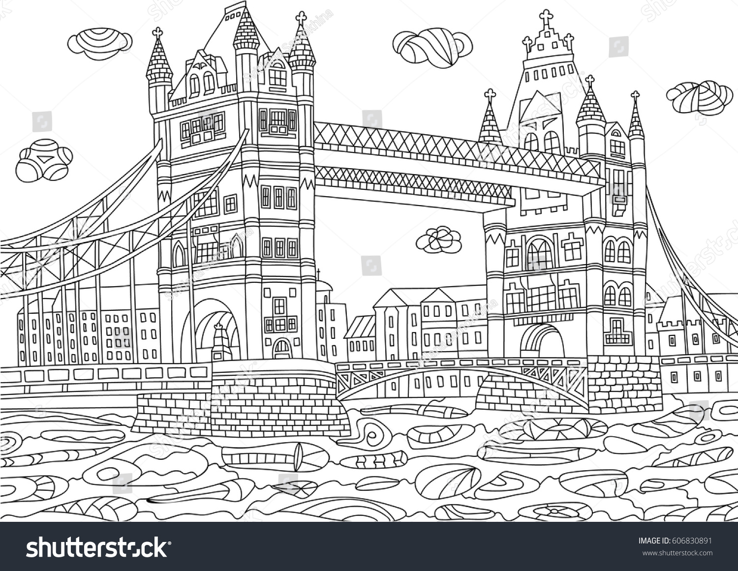 Download Coloring Adult London Great Britain Coloring Stock Vector Royalty Free 606830891