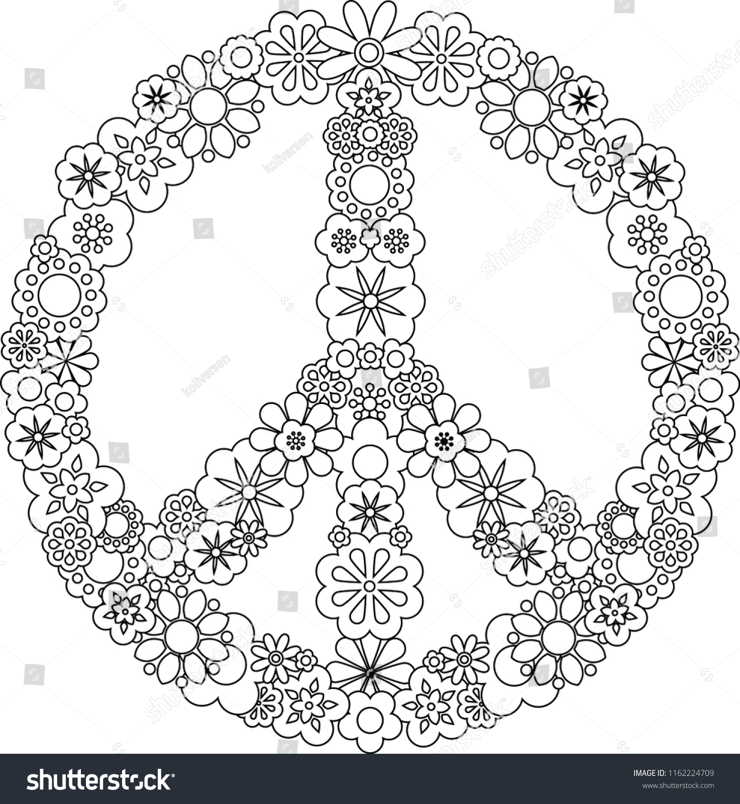 Coloring Adults Abstract Mandala Geometric Flower Stock Vector (Royalty ...