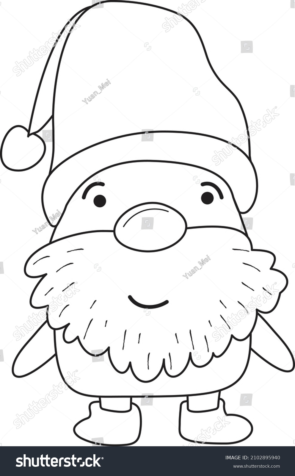 Coloring Gnome Grandfather Santa Illustration Cartoon Stock Vector ...