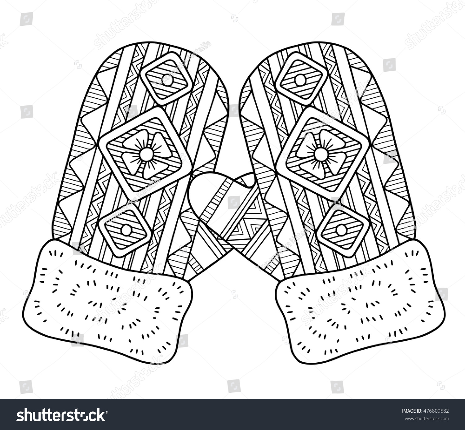 Coloring Page Adults Hand Drawn Warm Stock Vector Royalty Free 476809582