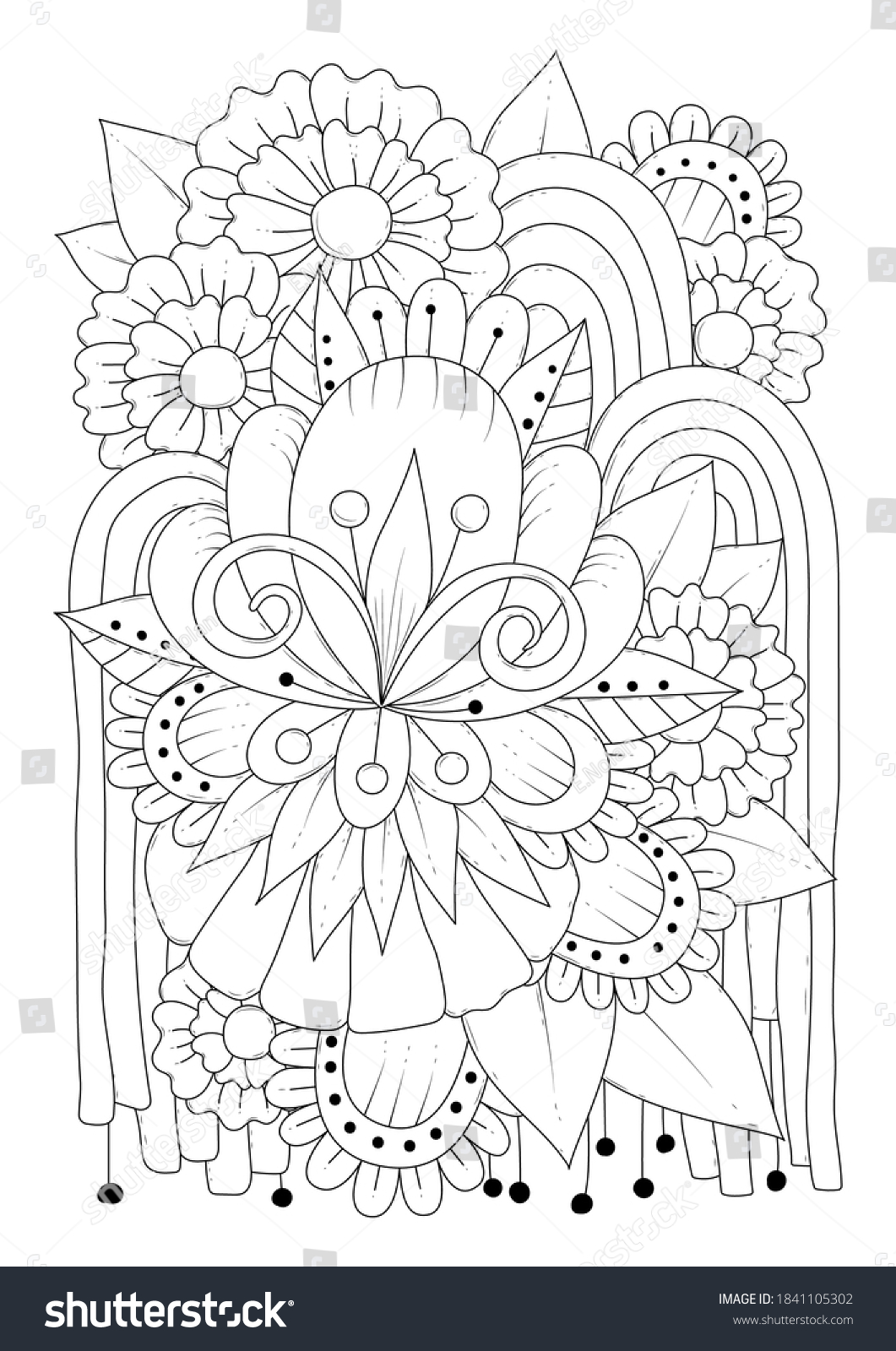 Coloring Page Children Adults Vector Illustration Stock Vector (Royalty ...