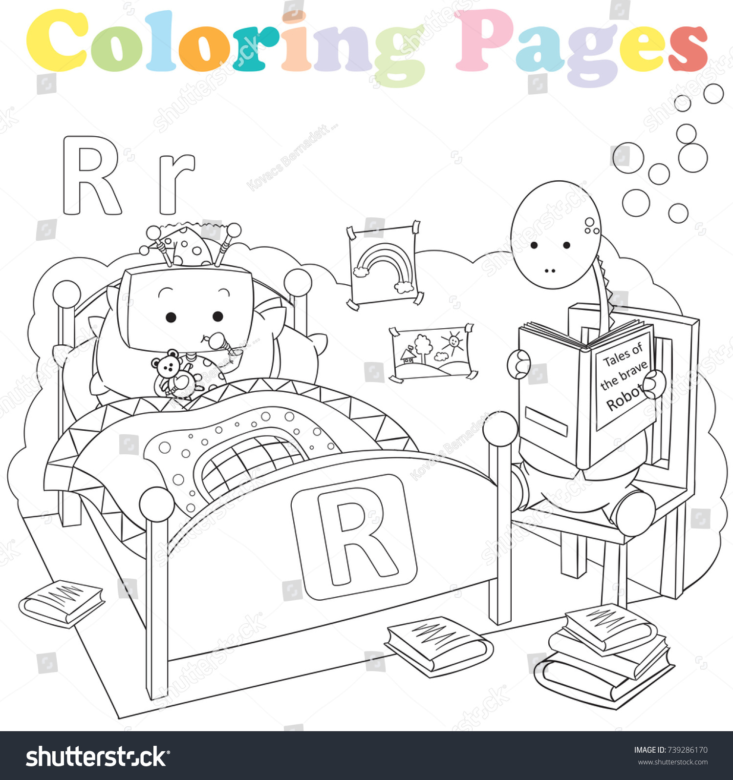 Coloring Page Kids Alphabet Setletter R Stock Vector (Royalty Free