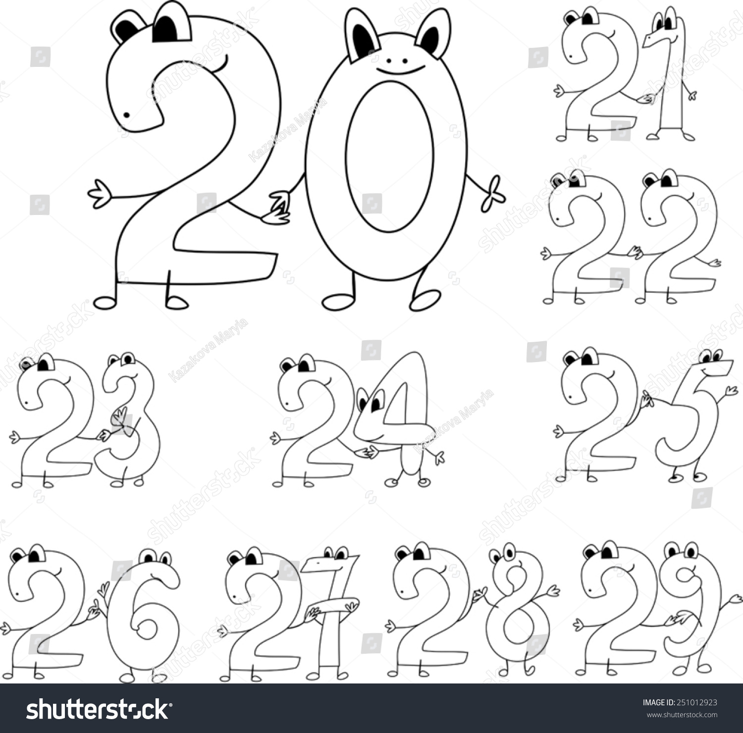 Coloring Page Funny Numbers: เวกเตอร์สต็อก (ปลอดค่าลิขสิทธิ์) 251012923 | Shutterstock