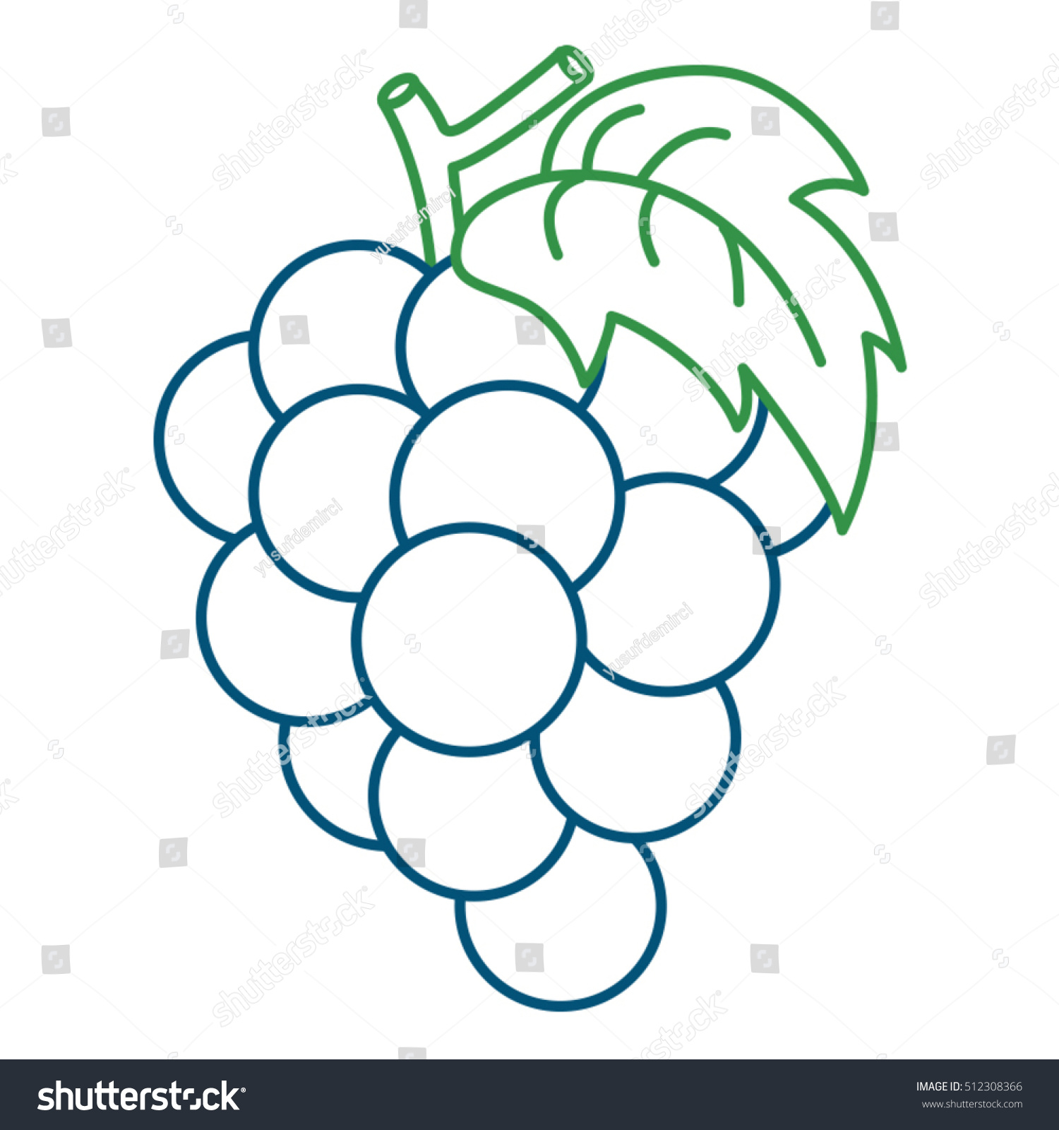 Coloring Page Illustration Grape Stock Vector (Royalty Free) 512308366 ...