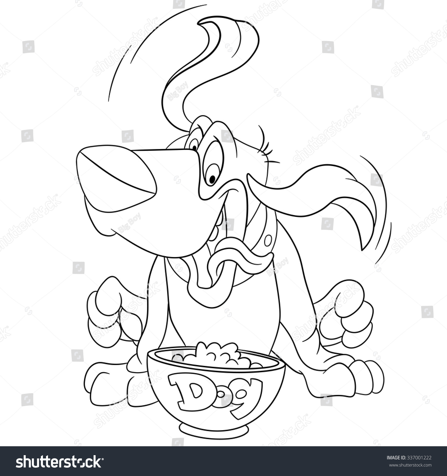 Download Coloring Page Cartoon Basset Hound Dog Stock Vector 337001222 - Shutterstock