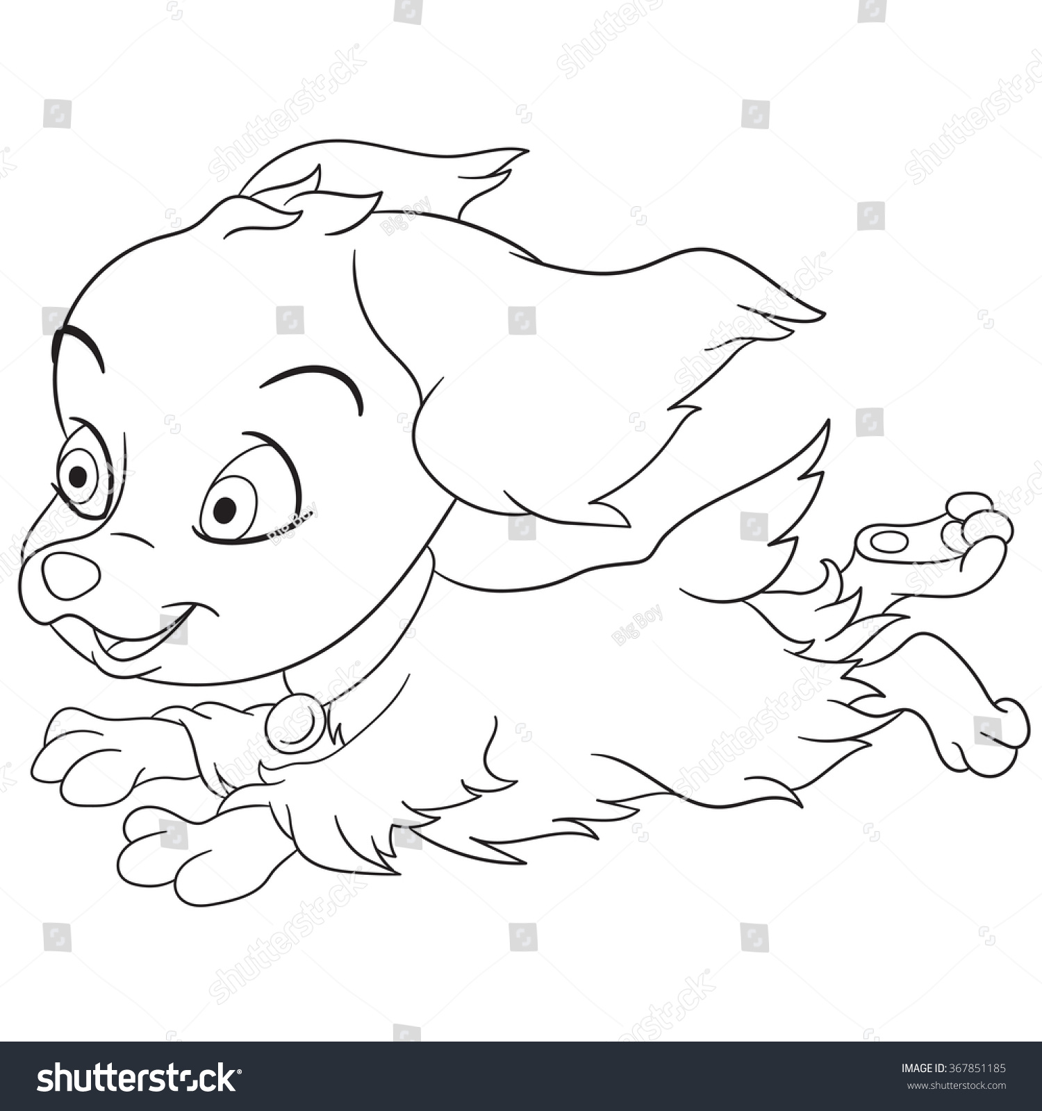 Download Coloring Page Cartoon Spaniel Puppy Dog Stock Vector 367851185 - Shutterstock