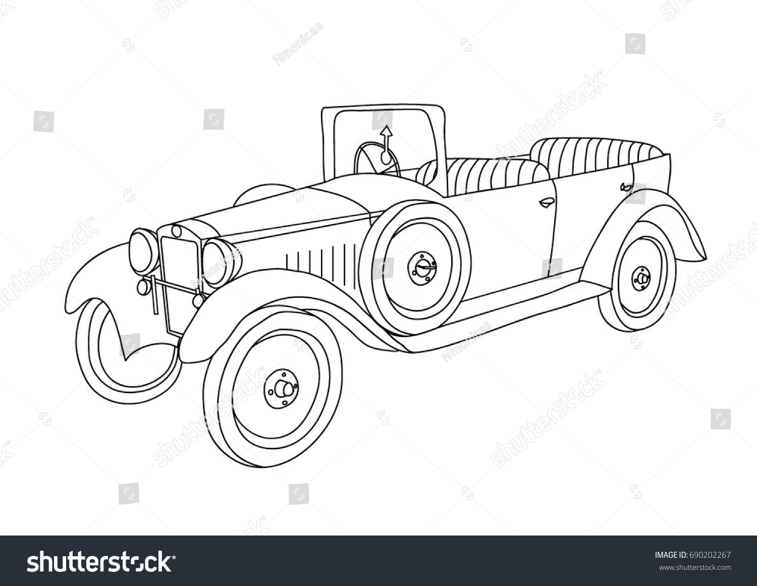 Coloring page old vintage car