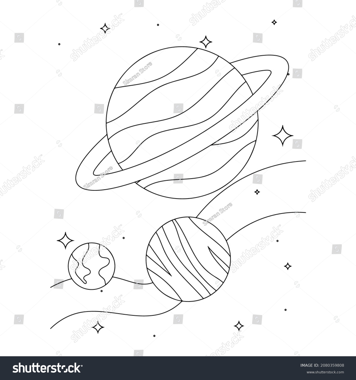 Coloring Page Outline Cartoon Rocket Astronaut Stock Vector (Royalty ...