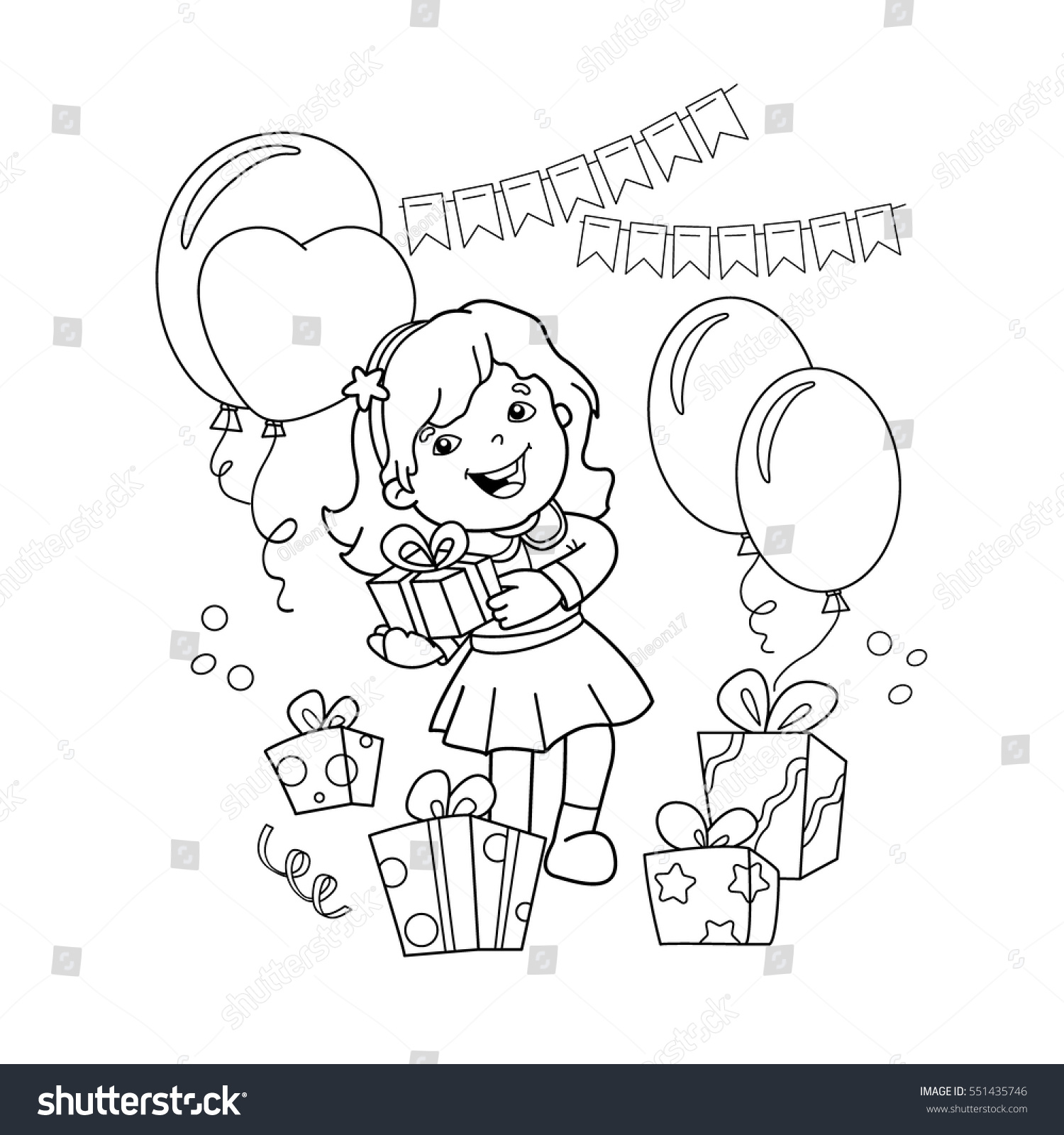 coloring page outline of cartoon girl with a gift at the holiday coloring book for - Holiday Coloring Book coloring page outline of cartoon girl with a gift at the holiday coloring book for - Holiday Coloring Book