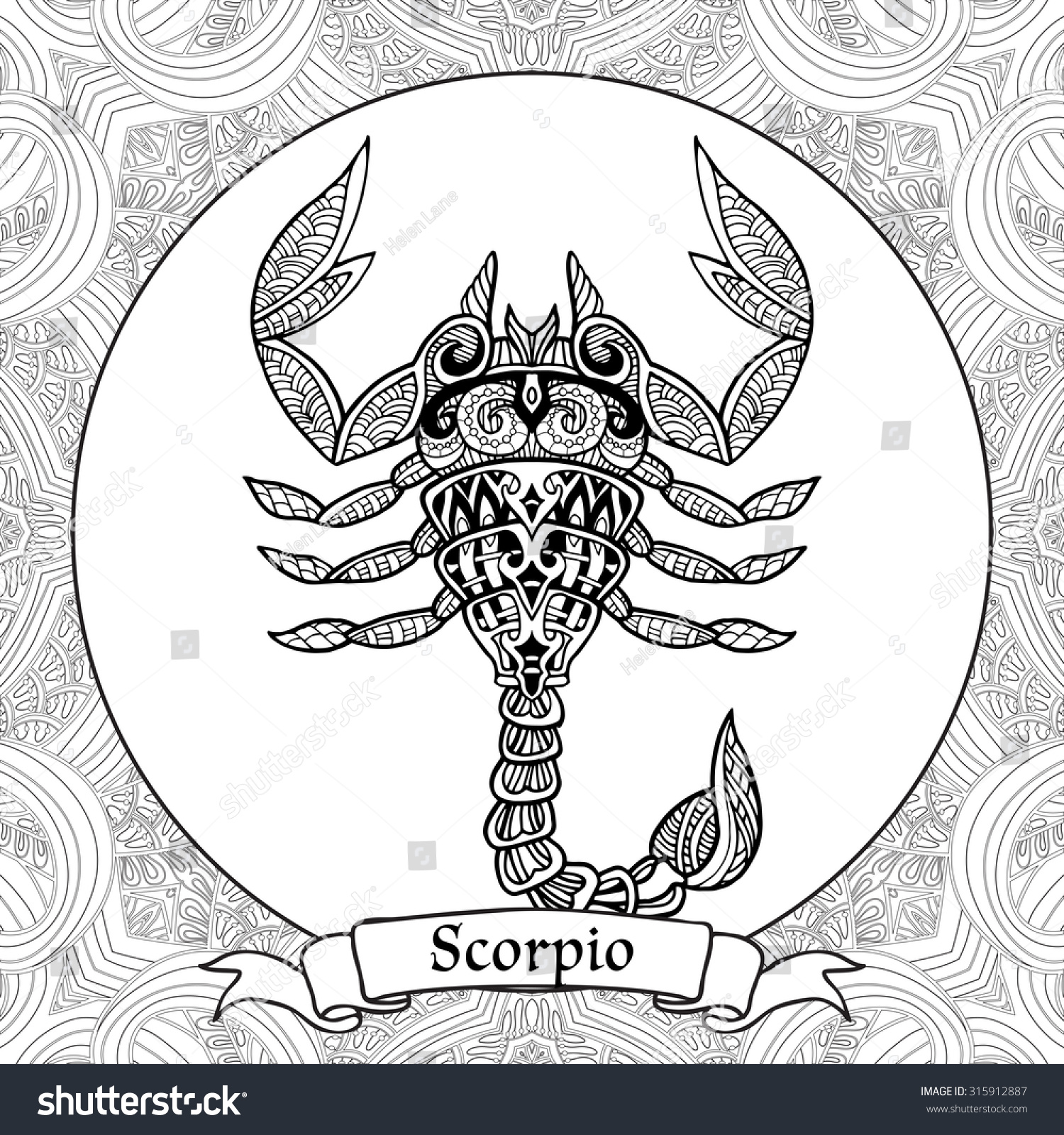 Scorpio Zodiac Sign Coloring Pages