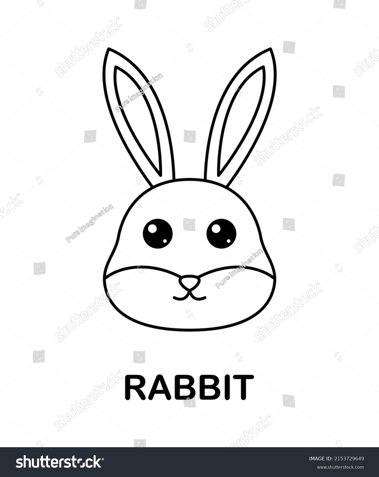 Coloring Page Rabbit Kids Stock Vector (Royalty Free) 2153729649 ...