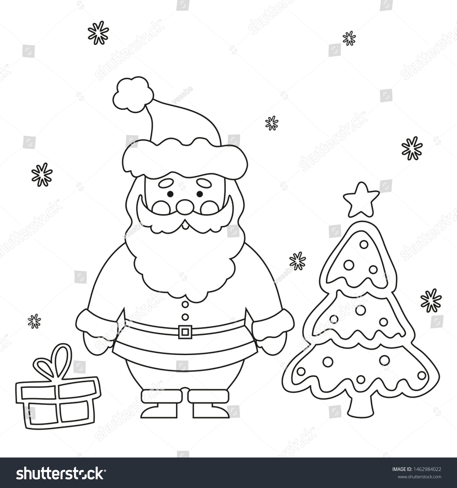 Tree Santa Claus Christmas Coloring Pages For Kids - Drawing with Crayons