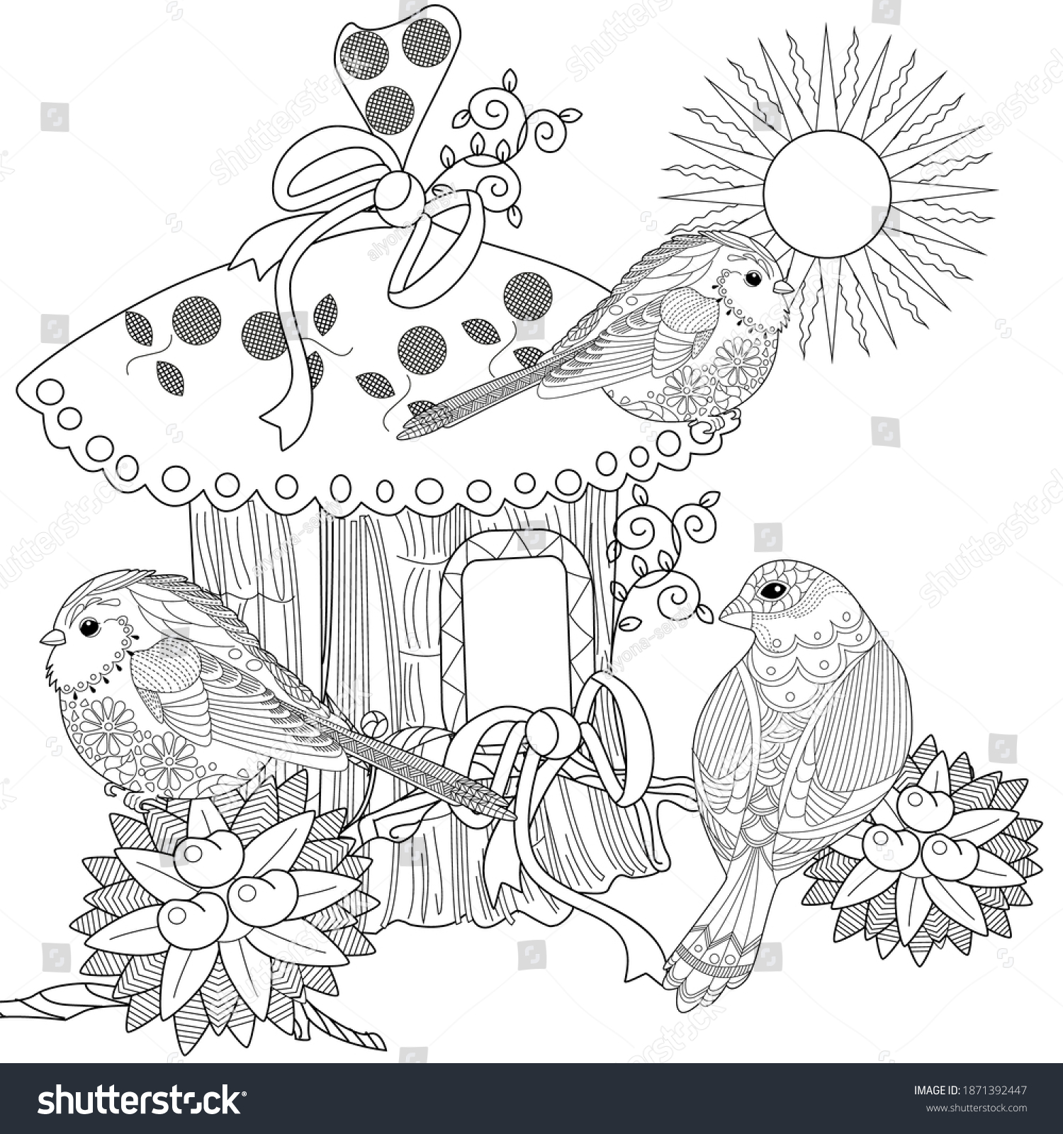 Vektor Stok Coloring Pages Coloring Book Adults Children (Tanpa Royalti