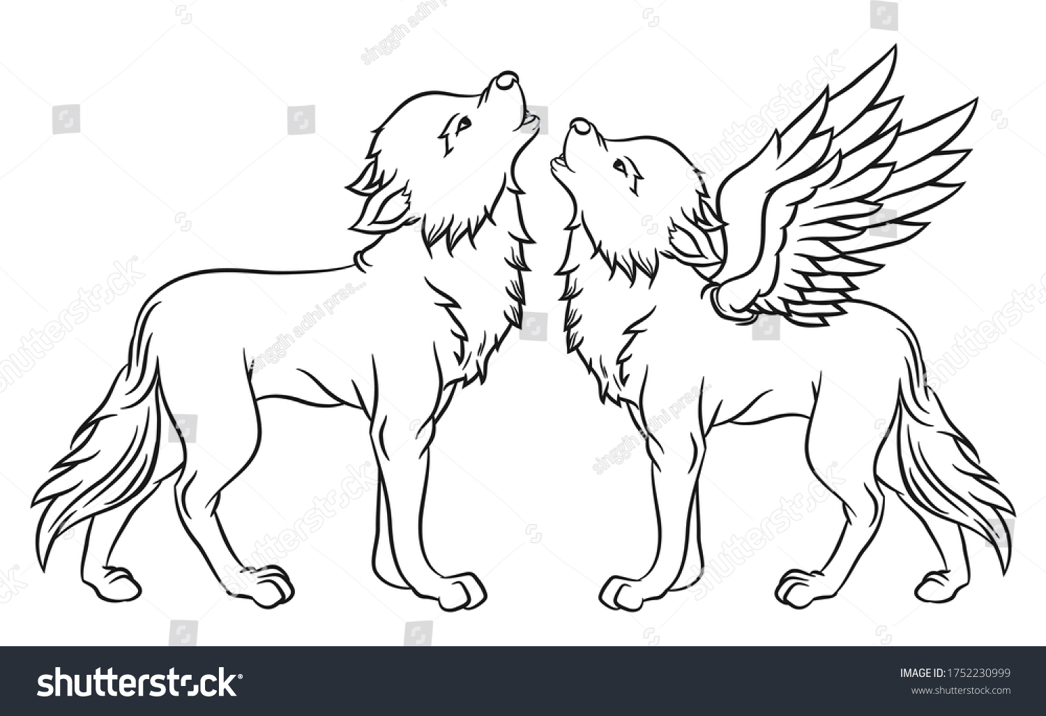 Coloring Pages Cute Beautiful Two Winged Stock Vector Royalty ...