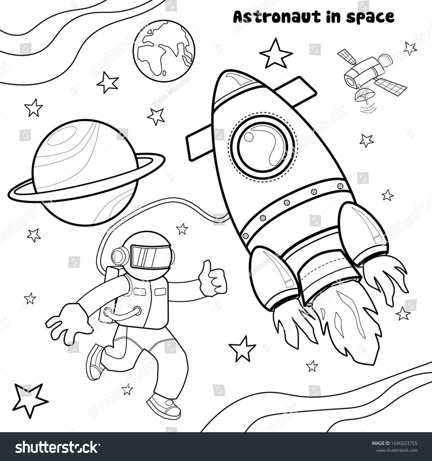 20,20 Astronaut coloring page Images, Stock Photos & Vectors ...