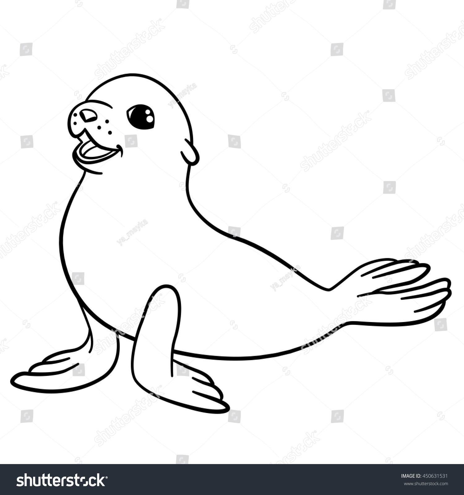 baby cat and baby seal coloring pages - photo #37