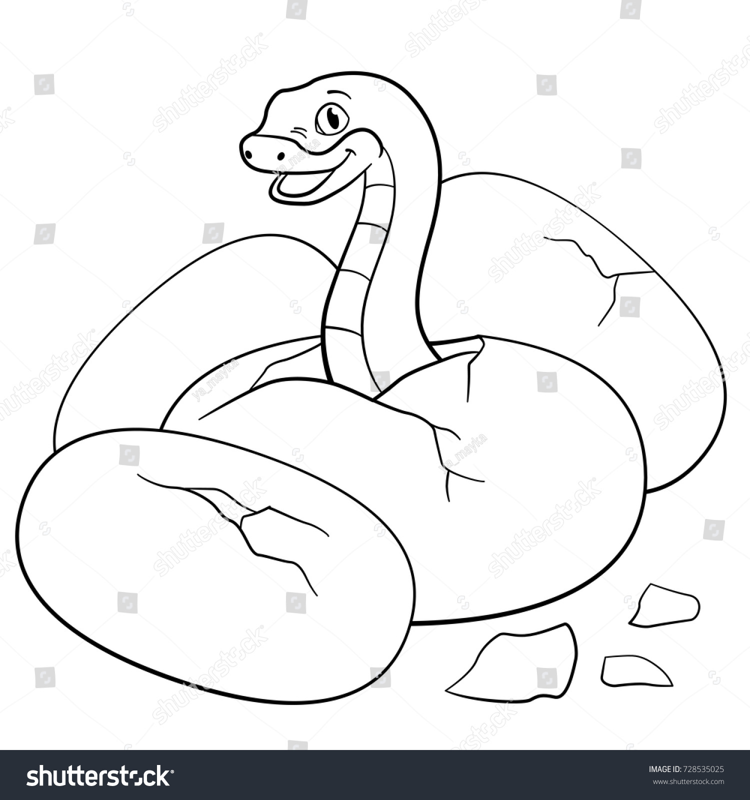 Coloring Pages Little Cute Baby Viper Stock Vector Royalty Free 728535025