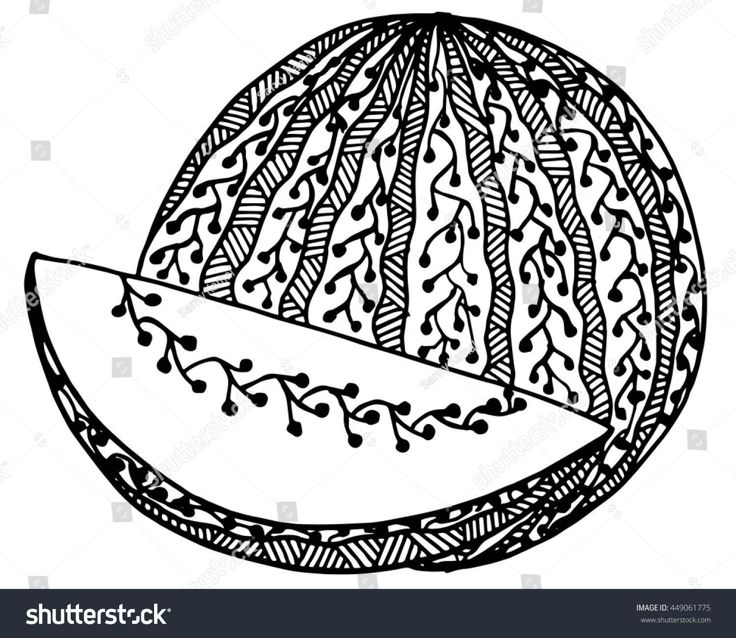 Coloring pages watermelon large watermelon piece for children and adults The pages of the