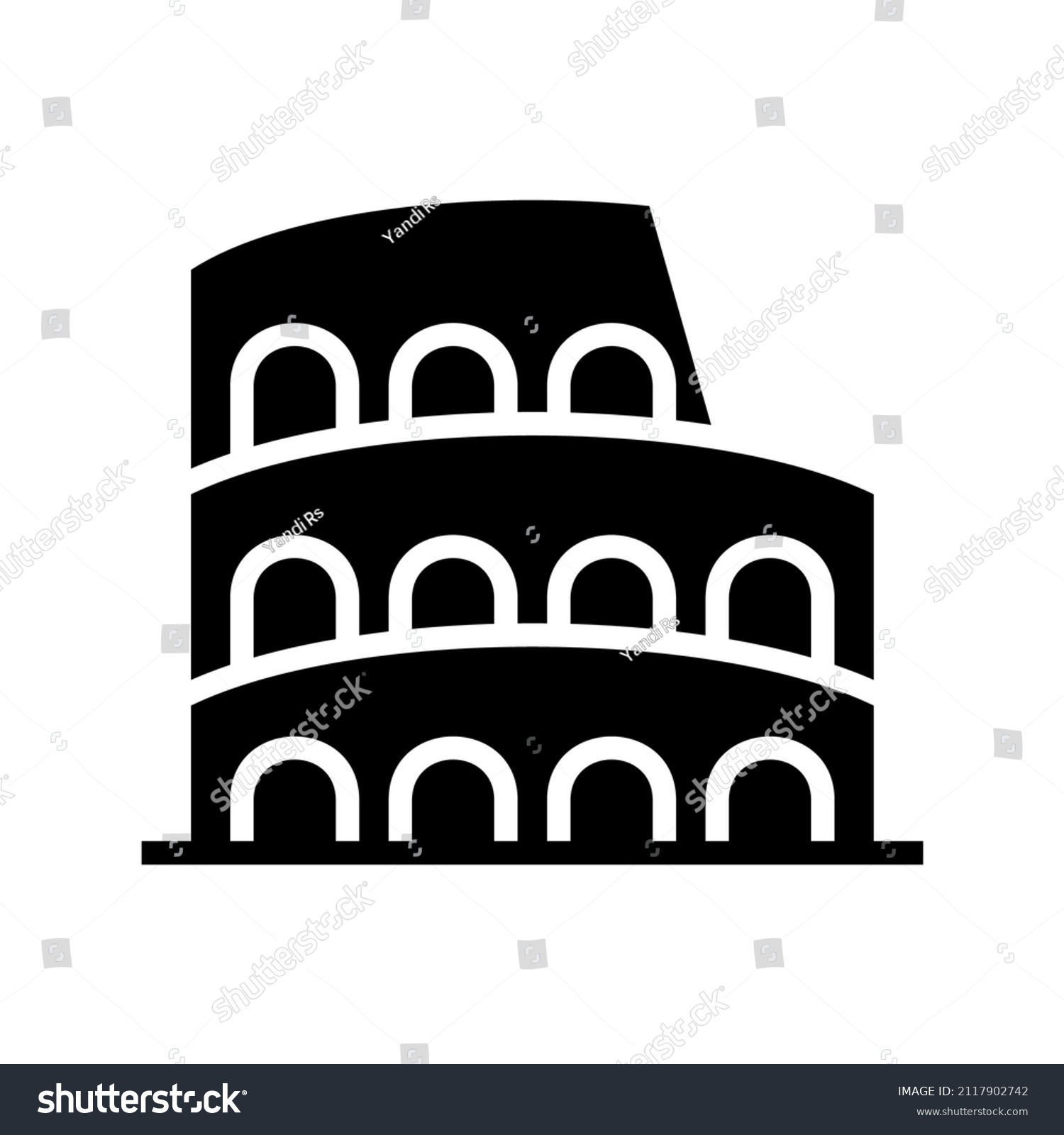 Colosseum Icon Isolated On White Background Stock Vector (Royalty Free ...