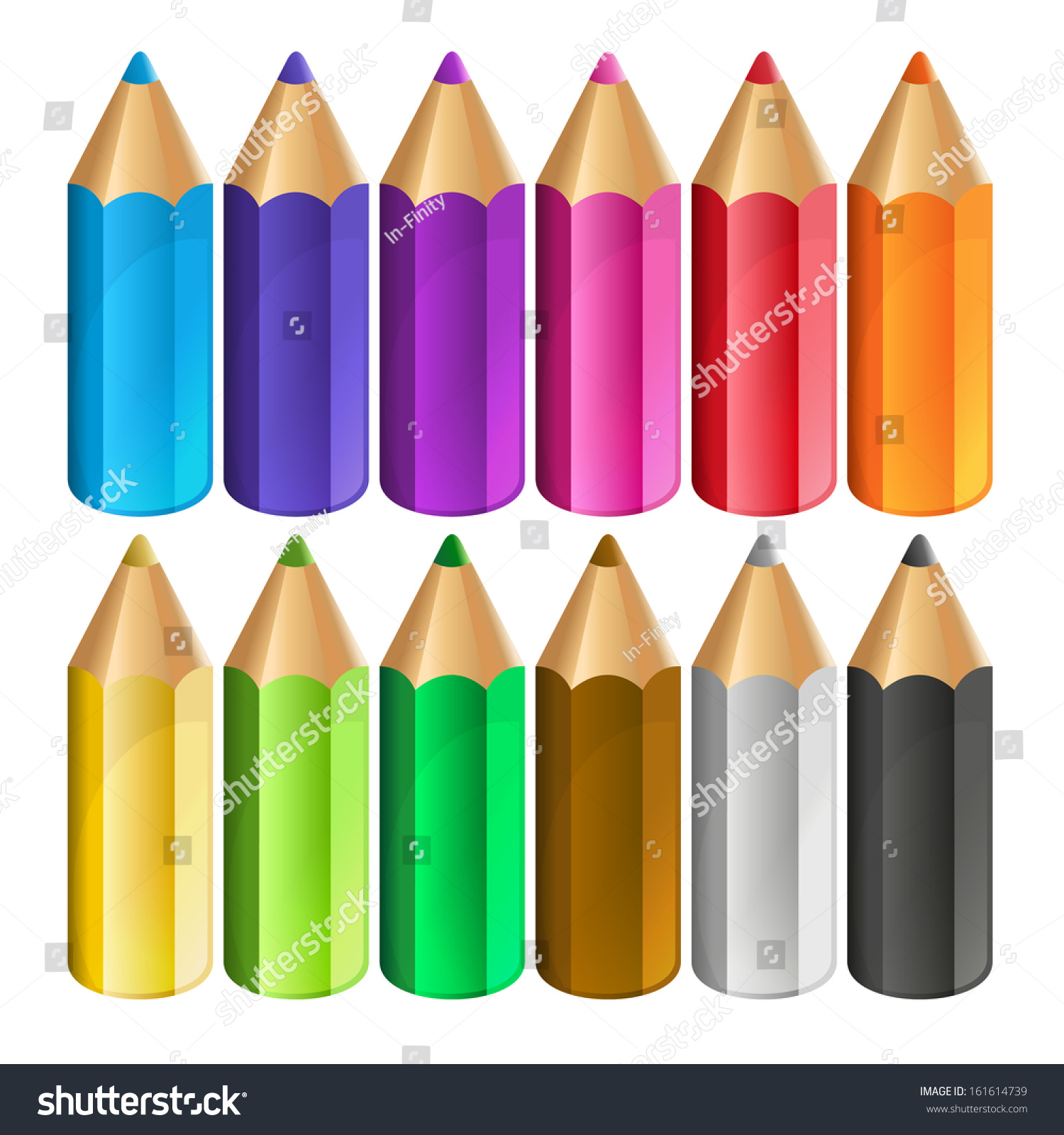 Colour Pencils Stock Vector Illustration 161614739 : Shutterstock