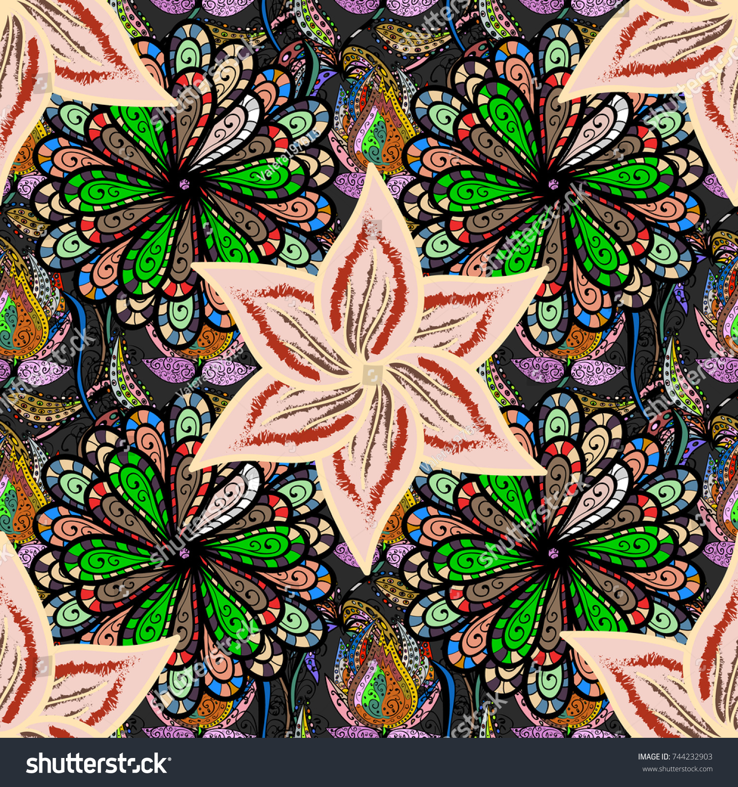 Colour Spring Theme Seamless Pattern Background Stock Vector (Royalty ...