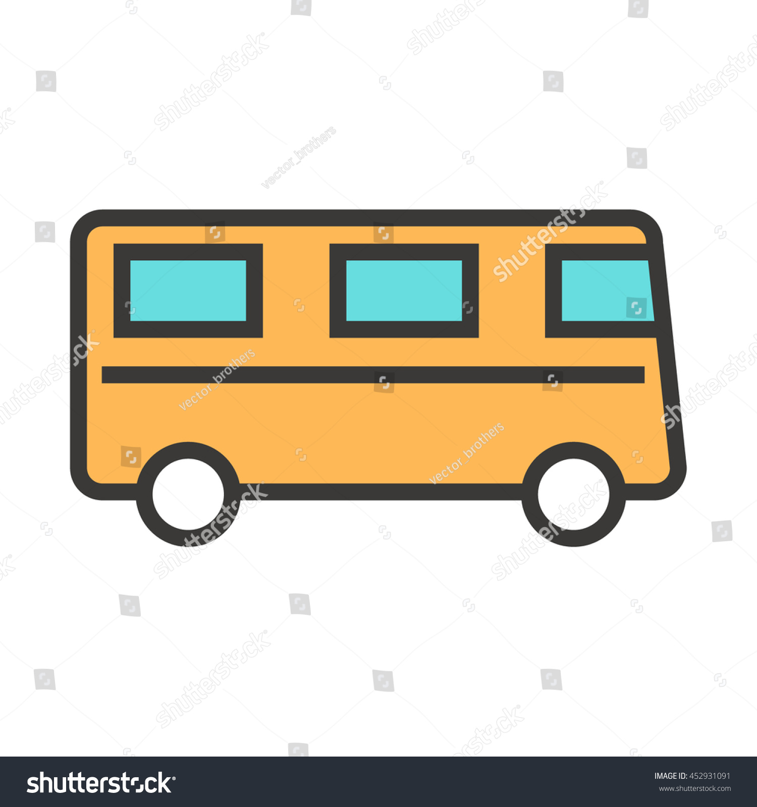 Coloured Bus Vector Illustration Stock Vector (Royalty Free) 452931091 ...