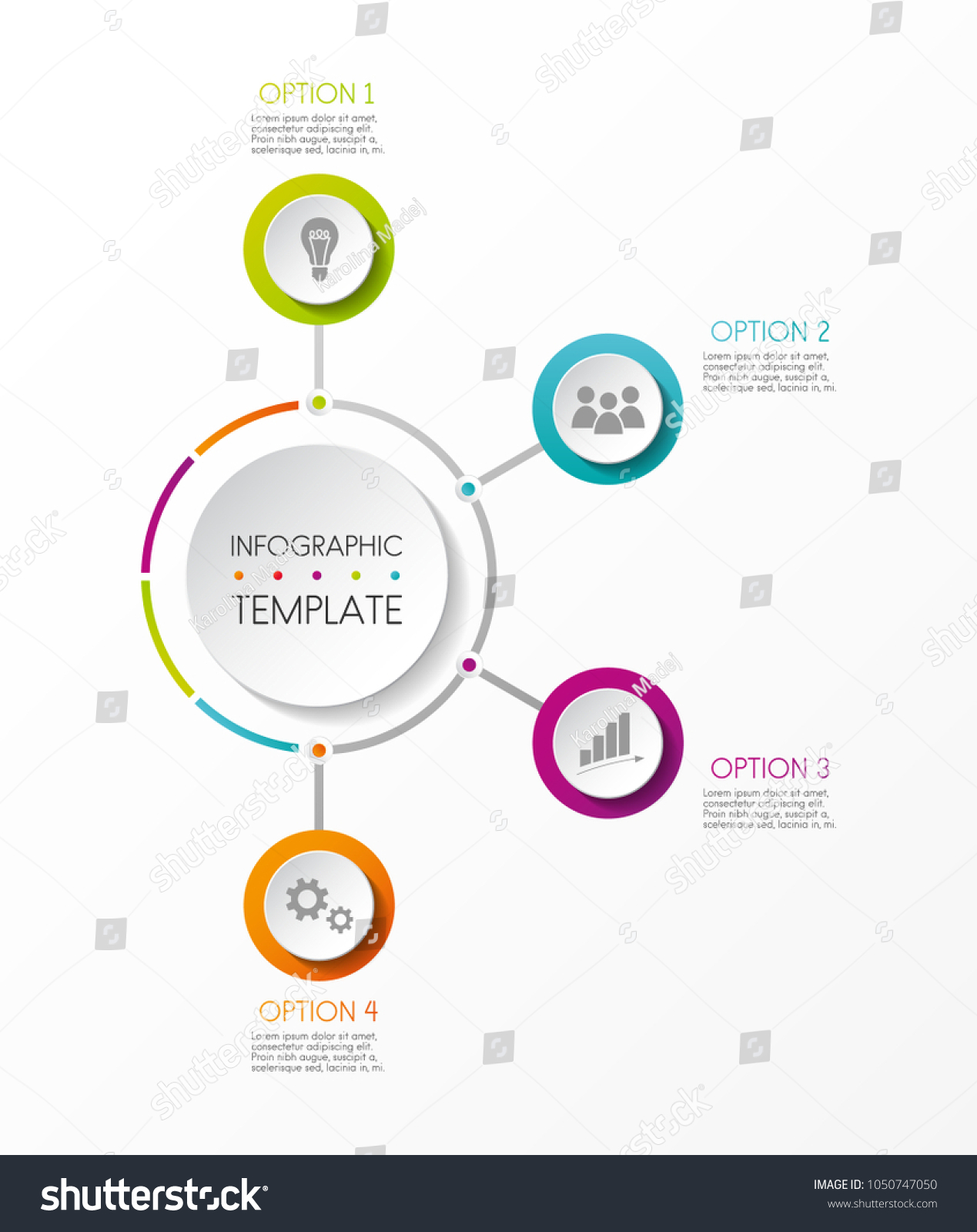 Colourful Business Graph Template Icons Vector Stock Vector (Royalty ...