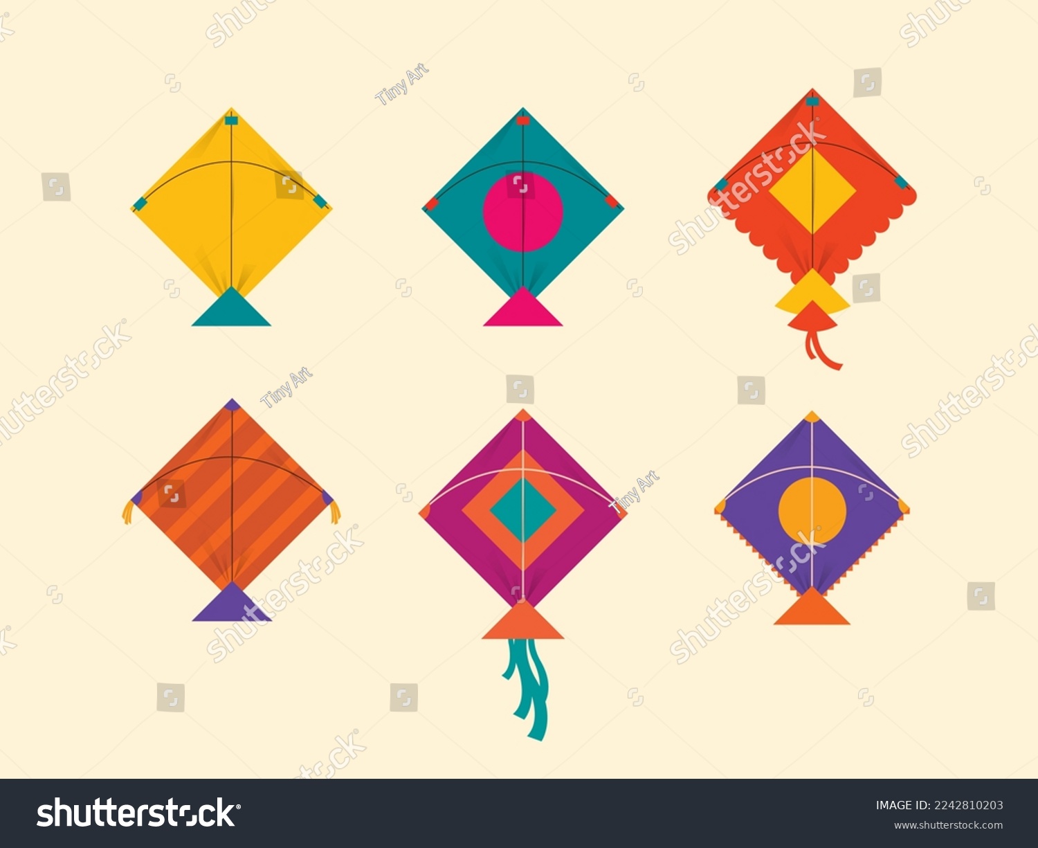 SVG of Colourful Makar Sankranti kites set on isolated background. Editable vector file.  svg